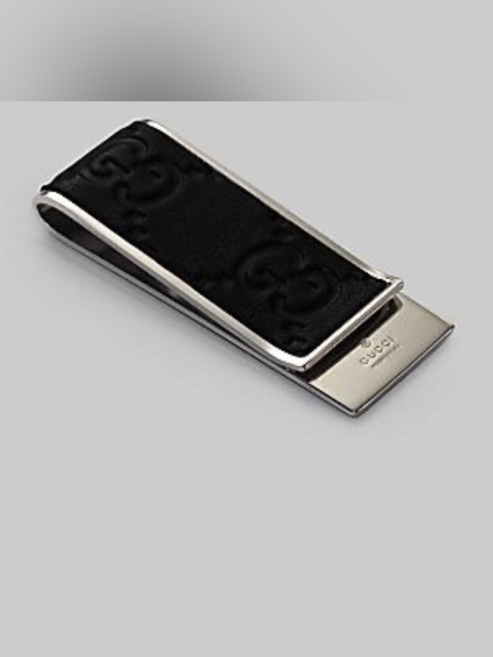 Gucci Guccissima Leather & Silver-Tone Money Clip – Black